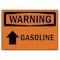 Signmission Safety Sign, OSHA WARNING, 7" Height, Gasoline (Up Arrow), Landscape OS-WS-D-710-L-12161 - alternate 1
